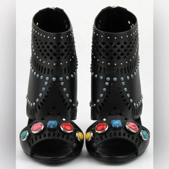 [Gucci] Black Lika Bejeweled Studded Toe Stiletto Heels Women’s EU/IT 36 / US 6 - Picture 3 of 13